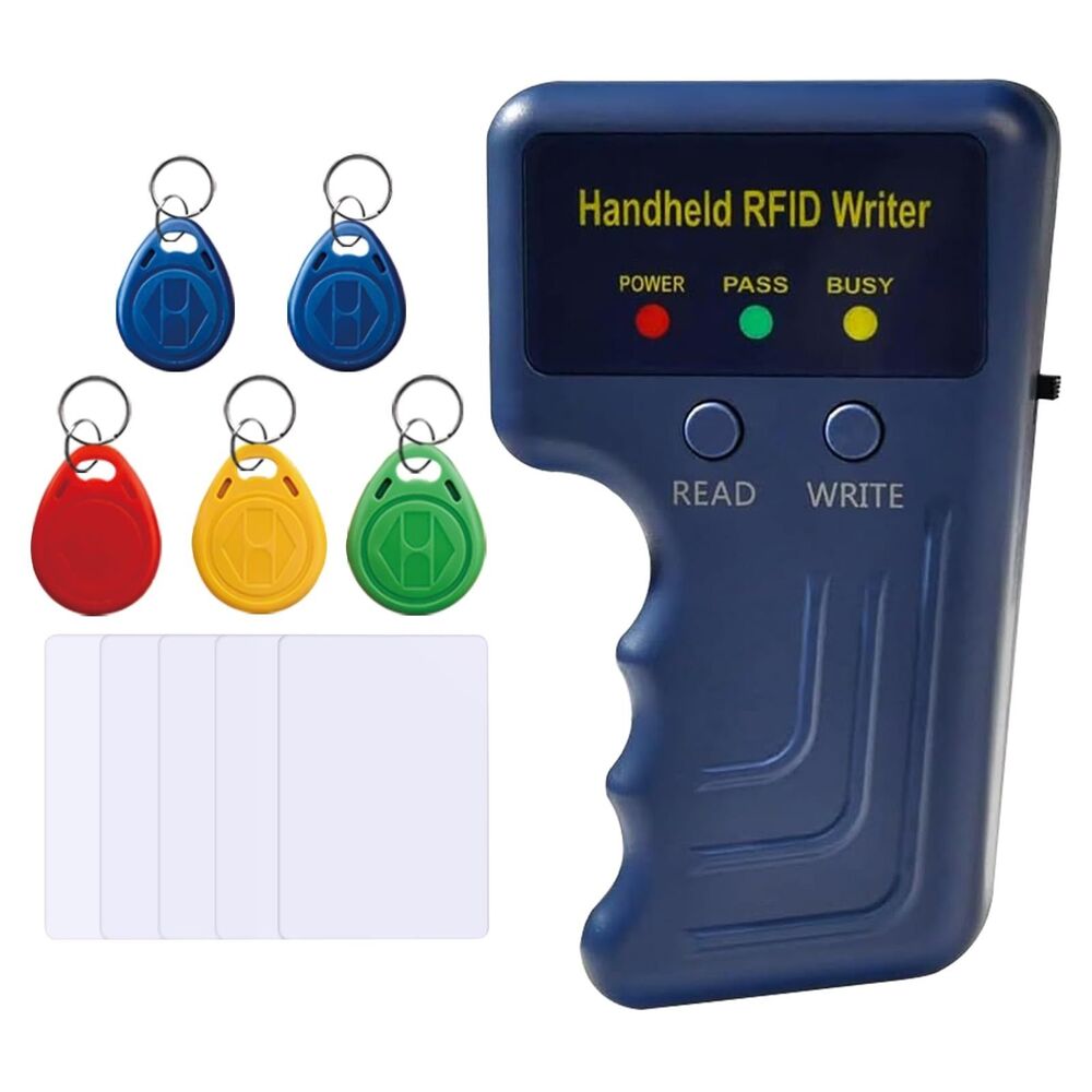 Handheld 125khz RFID Reader Writer,AWID and HID Copier with 10 T5577 Keyfobs